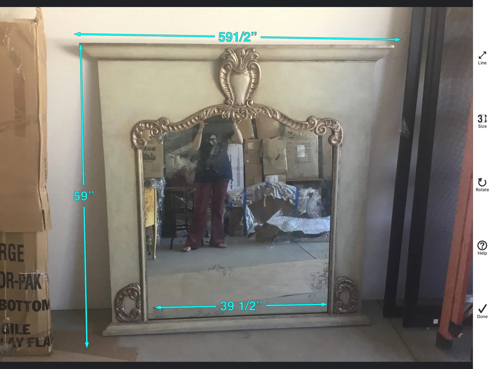 Antiqued Silver Fireplace Frame for a Mirrior - 4