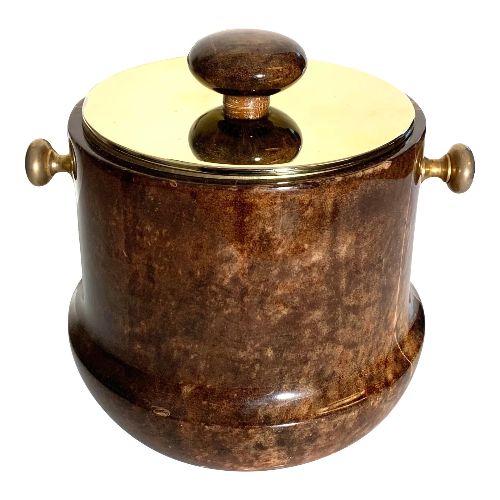 Mid 20th Century Aldo Tura Lacquered Goatskin and Brass Italian Ice Bucket (1 of 6)