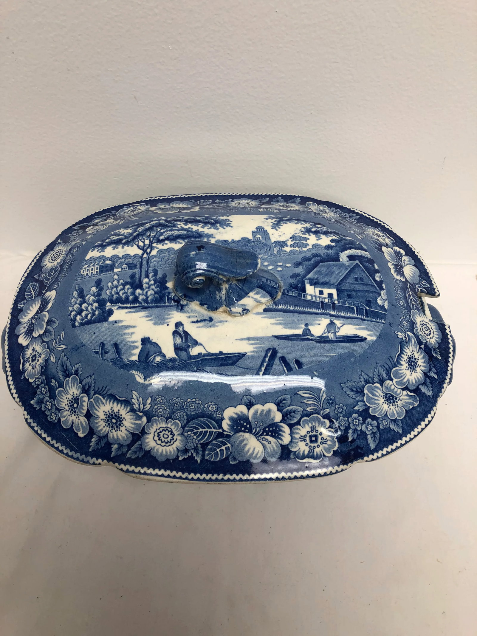 Antique England 1830 "Wild Rose" Transferware Soup Tureen - 2