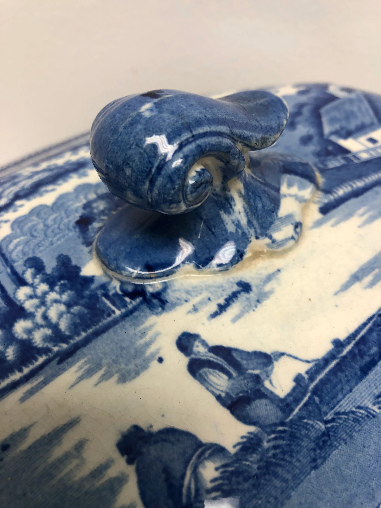 Antique England 1830 "Wild Rose" Transferware Soup Tureen - 6