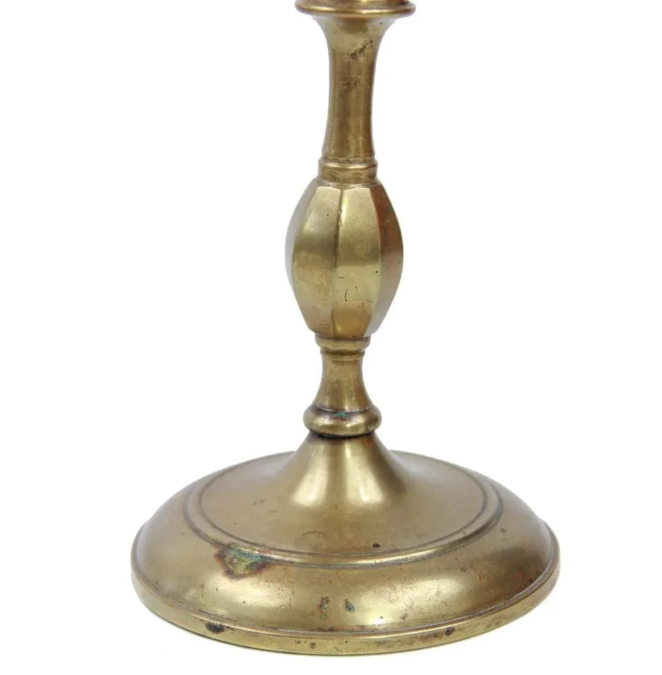 Late 19th Century Antique Brass Lions of Judea 3 Cup Sabbath Candelabra - 5