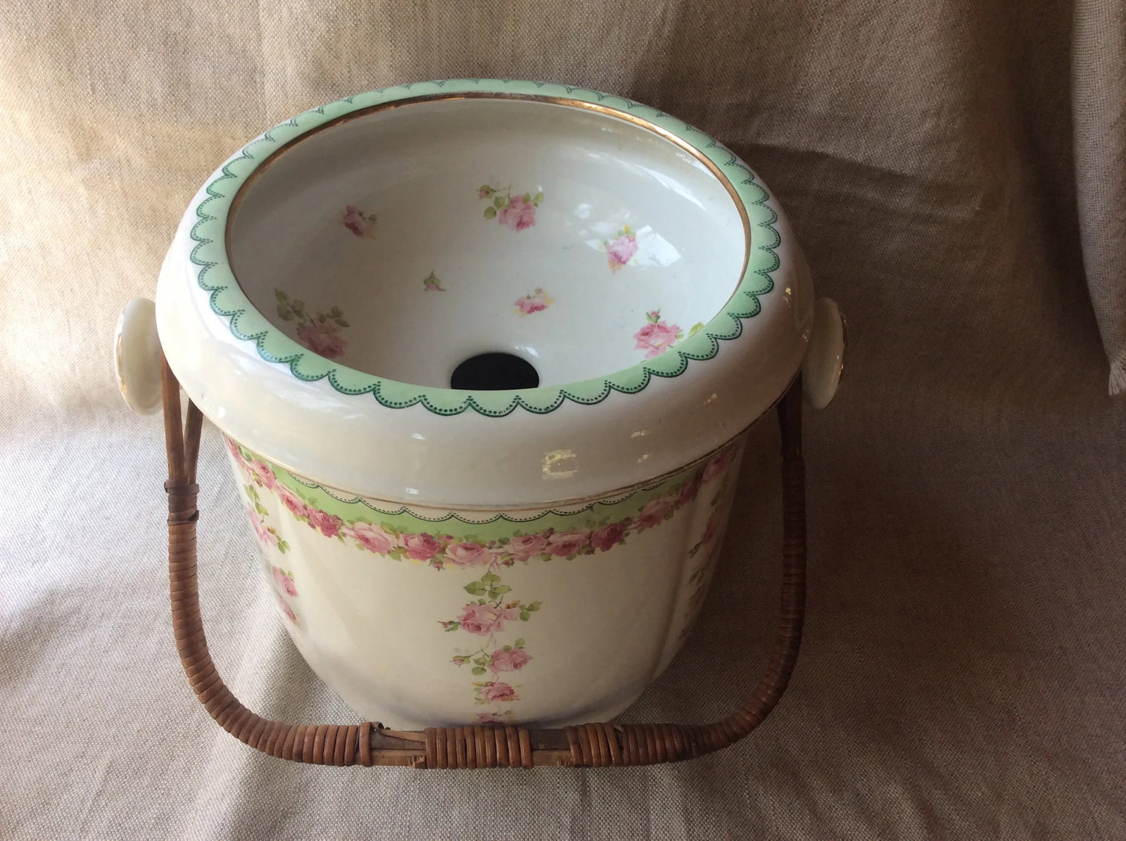 Royal Doulton Edwardian Rose Garland Jardinere / Ice Bucket - 4