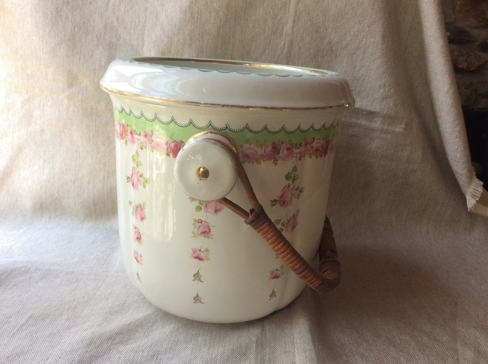 Royal Doulton Edwardian Rose Garland Jardinere / Ice Bucket - 9