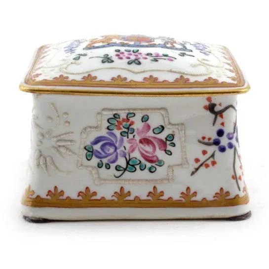 Antique 19th Century p.l. France Limoges Armorial Heraldic Porcelain Jewelry Box - 2