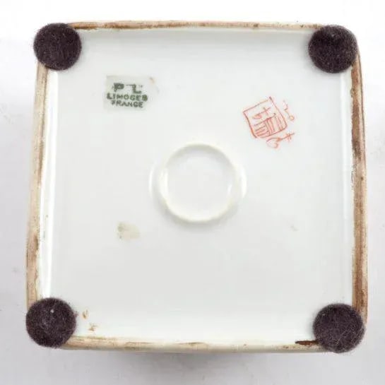 Antique 19th Century p.l. France Limoges Armorial Heraldic Porcelain Jewelry Box - 7