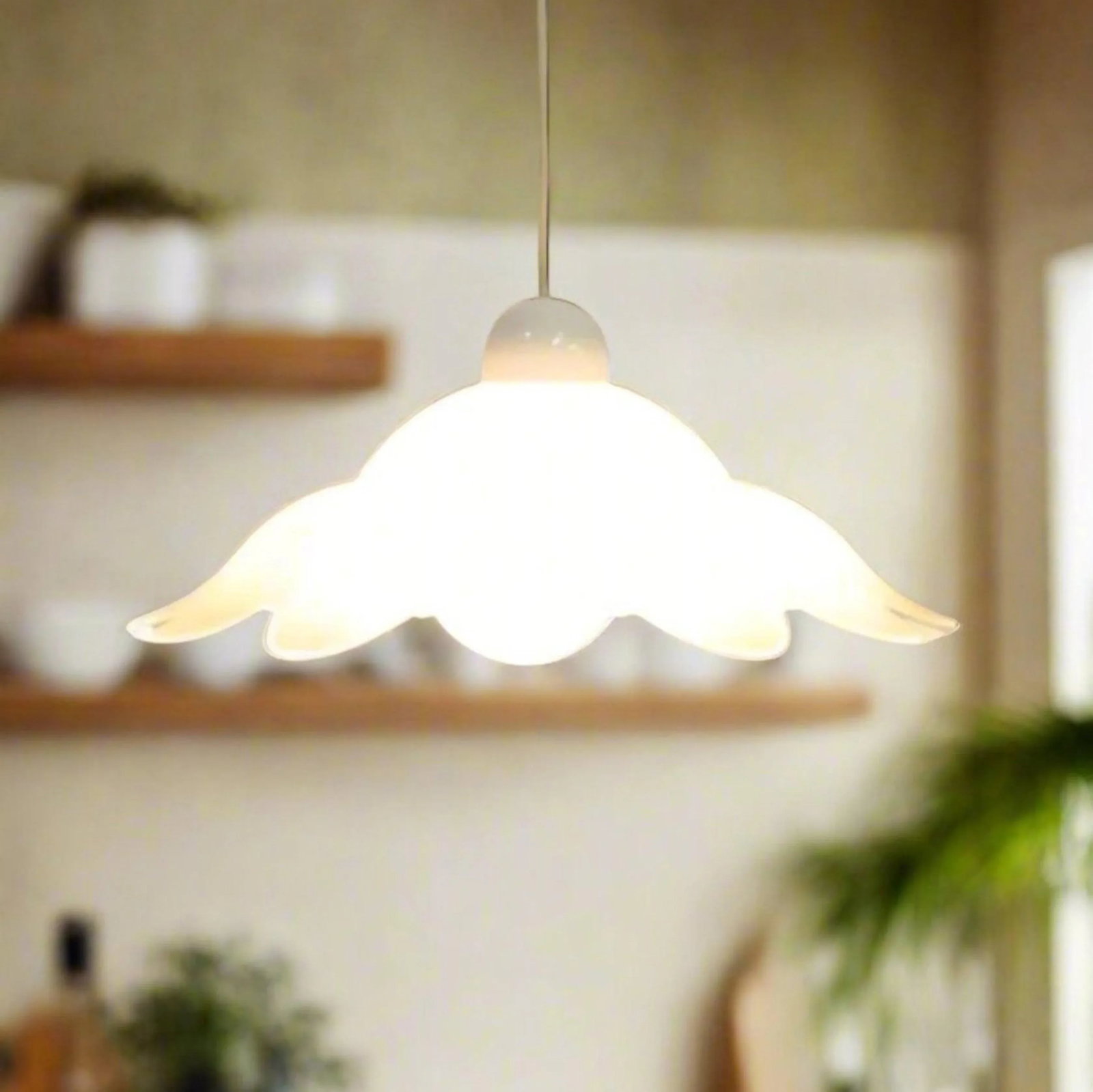 Pink and White Glass Flower Pendant Light | Kromer Leuchten - 11