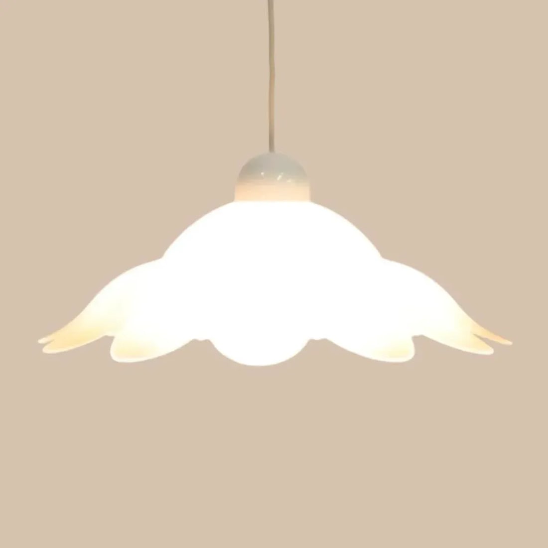 Pink and White Glass Flower Pendant Light | Kromer Leuchten - 3