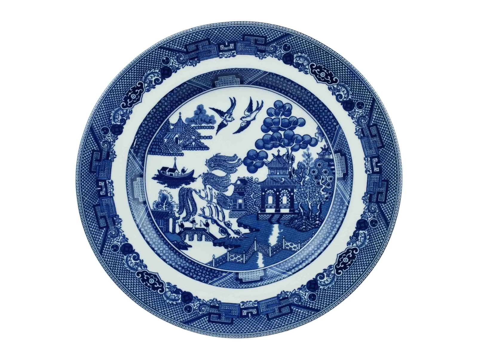 Late 20th Century Blue Willow Design Serving Salad Plates by Johnson Brothers- Set of 8 - 2