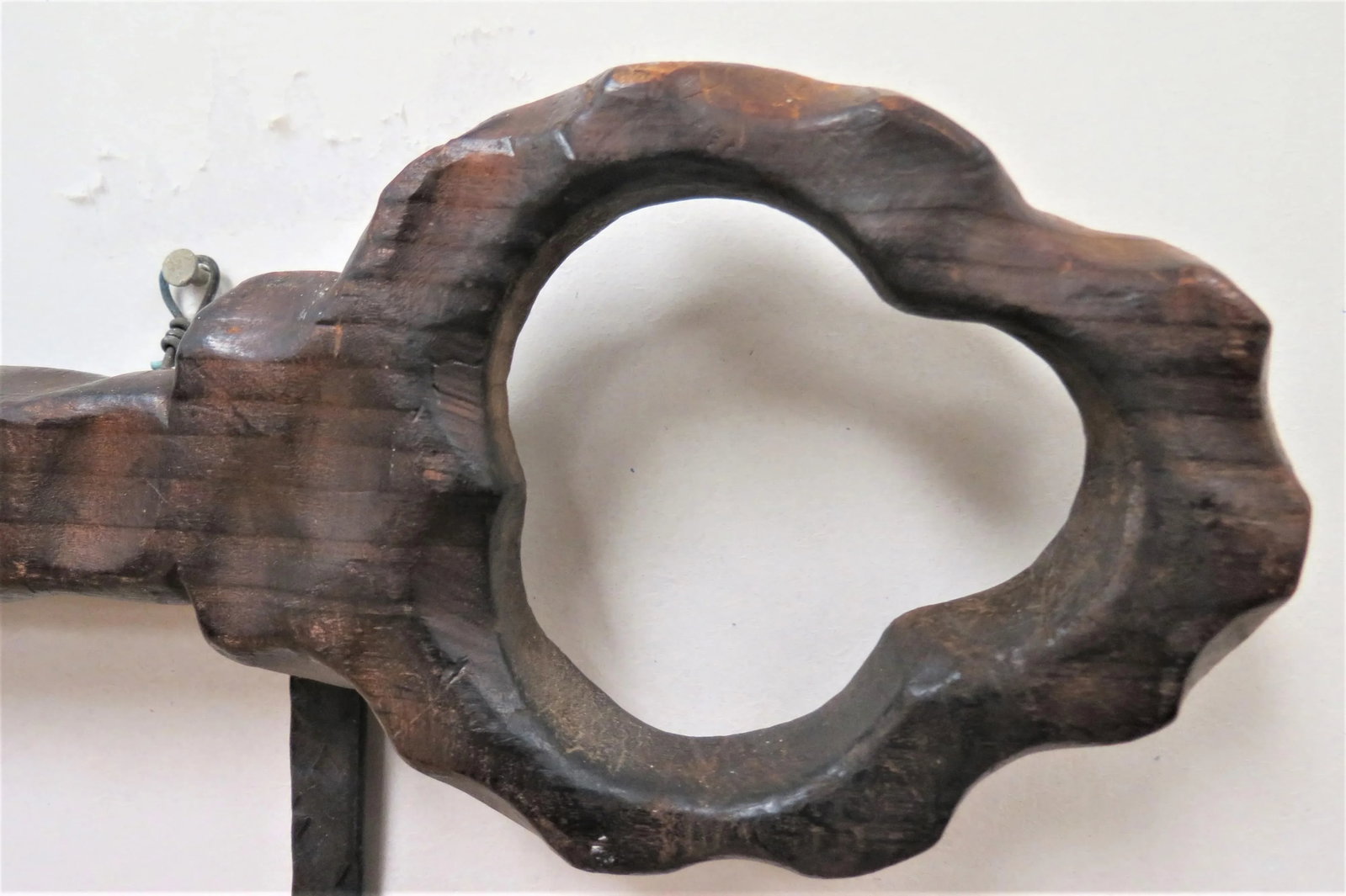 Antique French Oak and Wrought Iron Hat Rack - 3