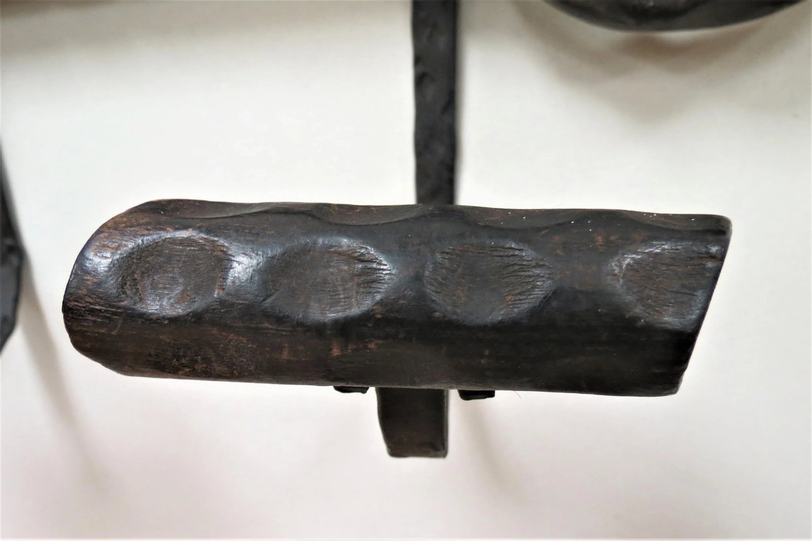 Antique French Oak and Wrought Iron Hat Rack - 4