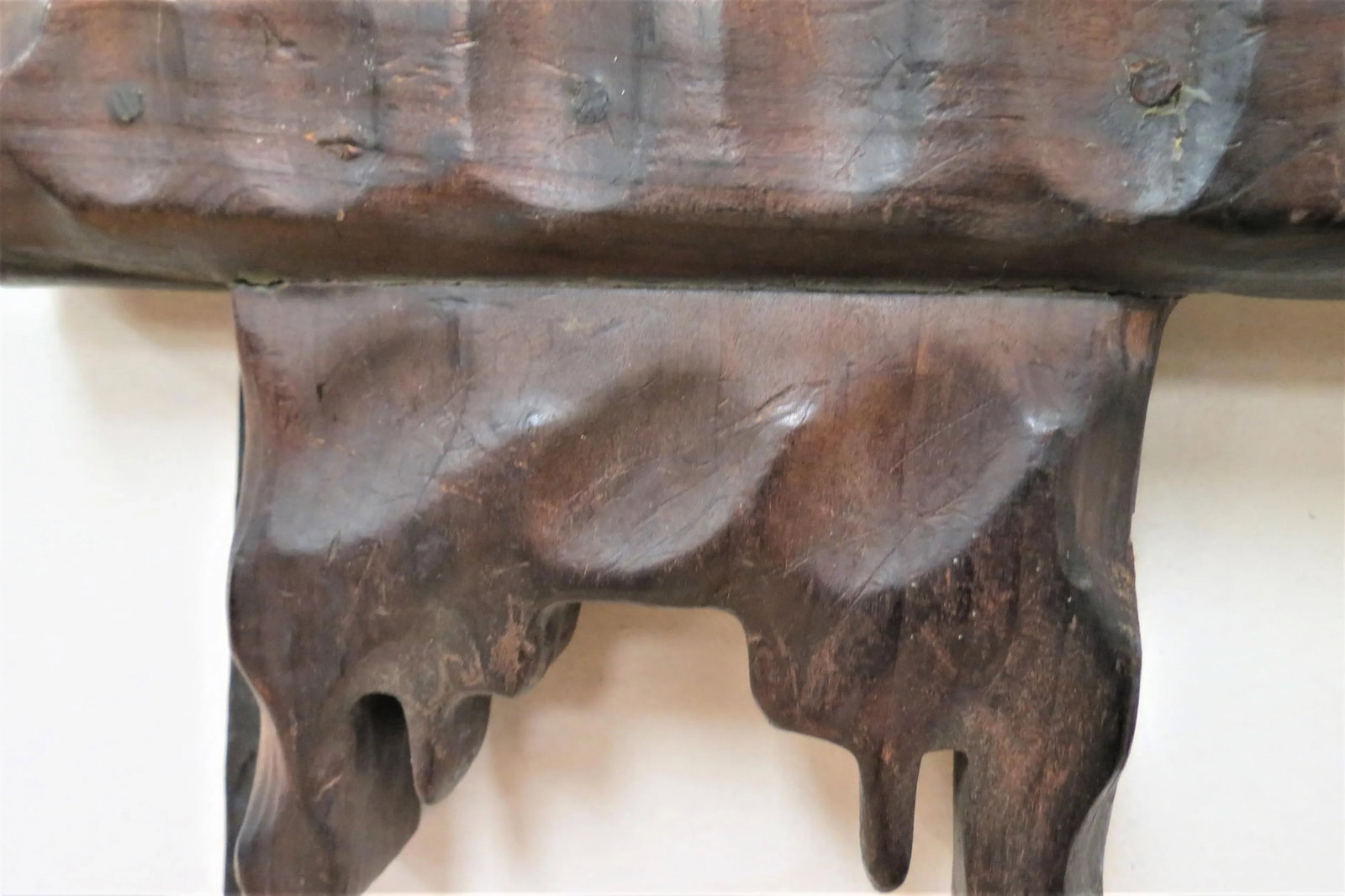 Antique French Oak and Wrought Iron Hat Rack - 8
