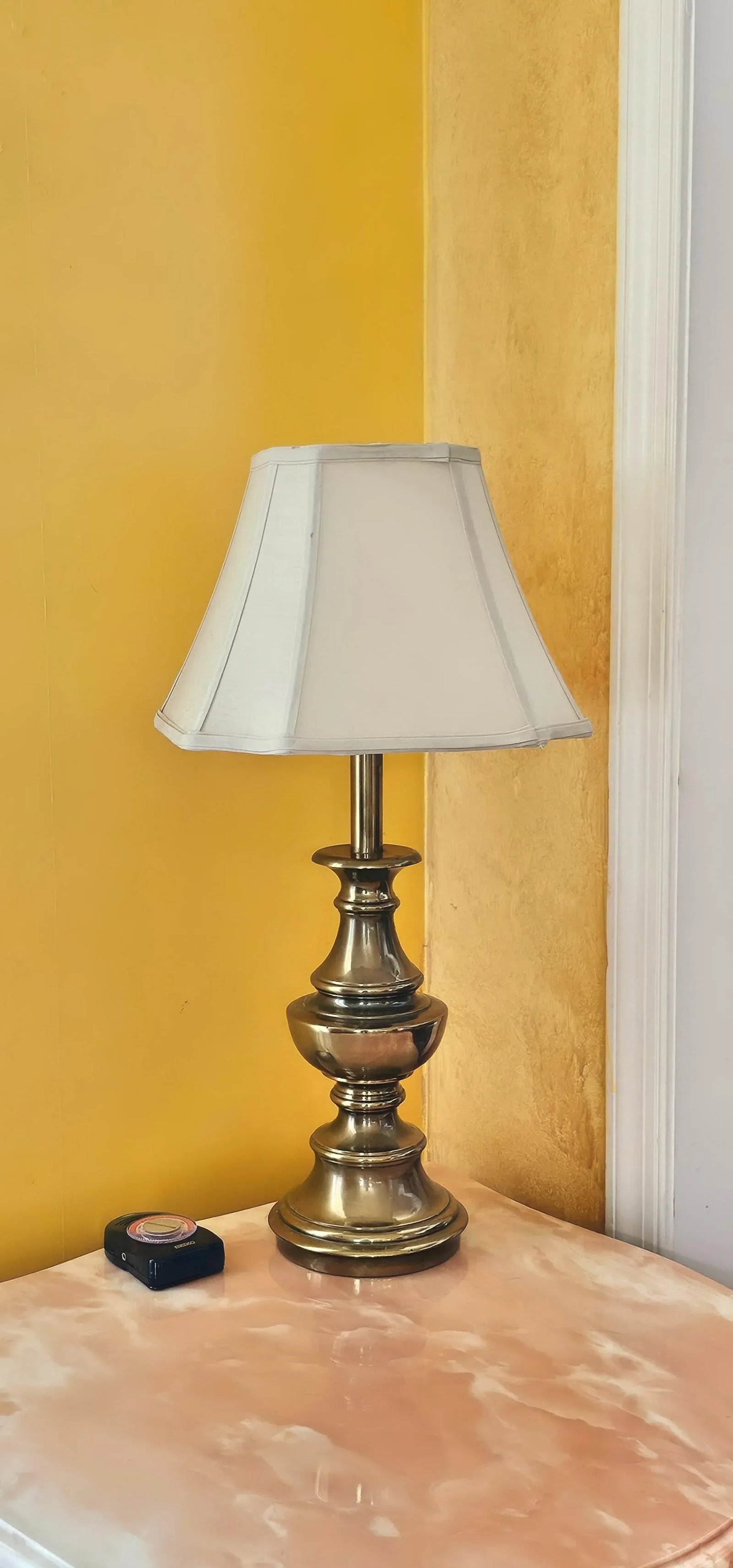 Mid-Century Modern Stiffel Brass Table Lamp With Shade - 6