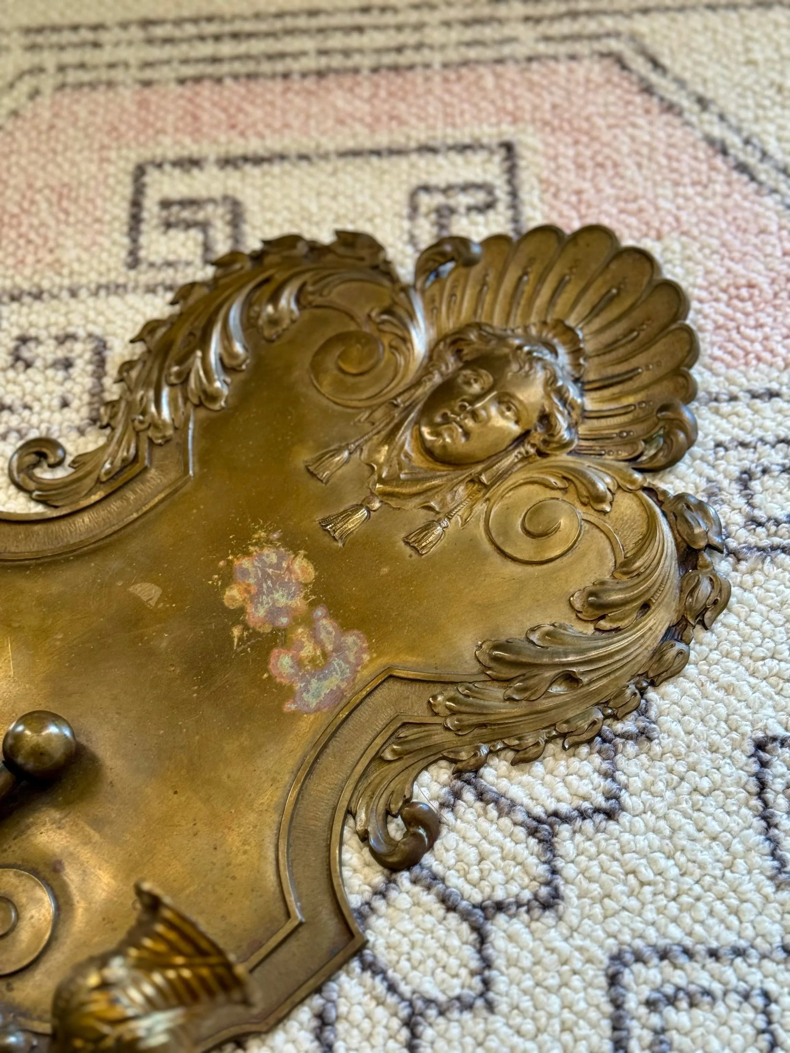 Antique Brass Candle Wall Sconce - 5