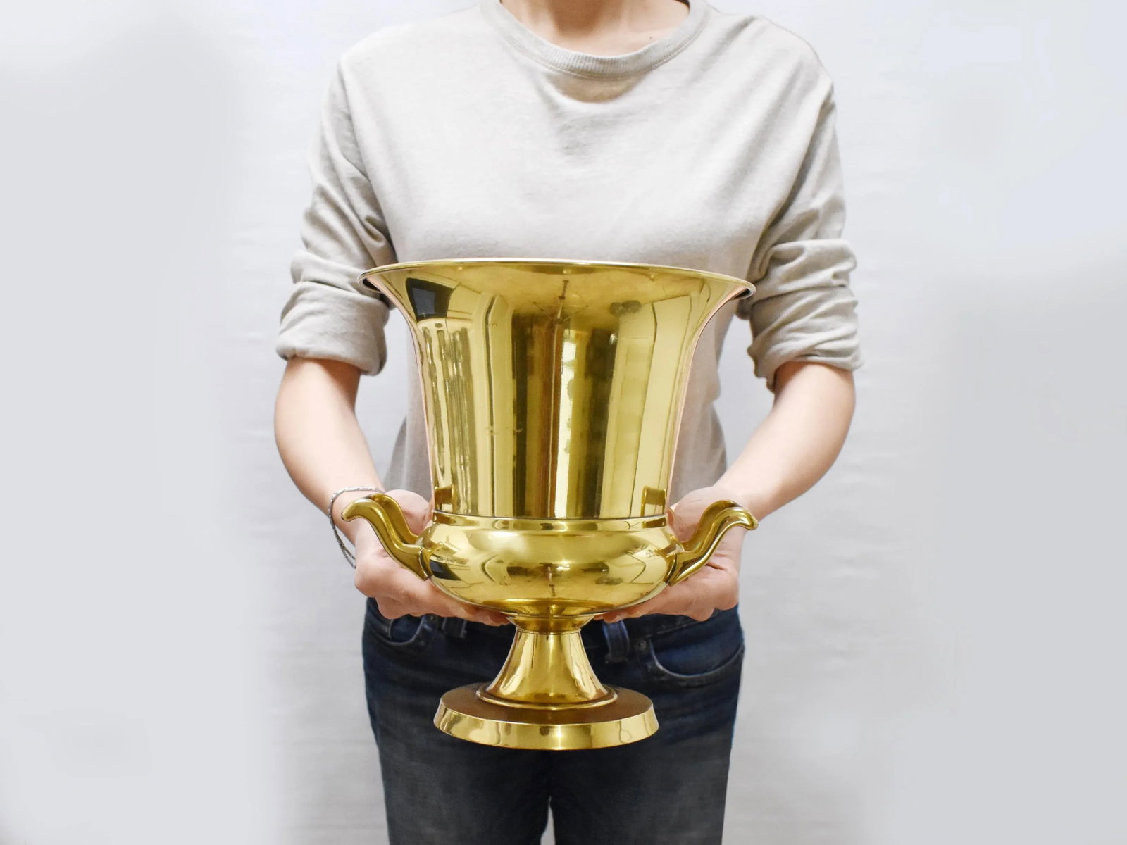 Modern Solid Brass Champagne Wine Ice Bucket Cooler - 5