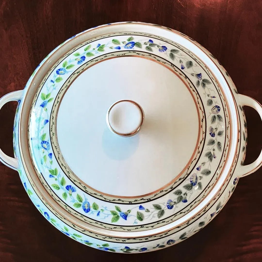 1980s Morning Glory by Raynaud Limoges Soup Tureen Art Nouveau Style - 4