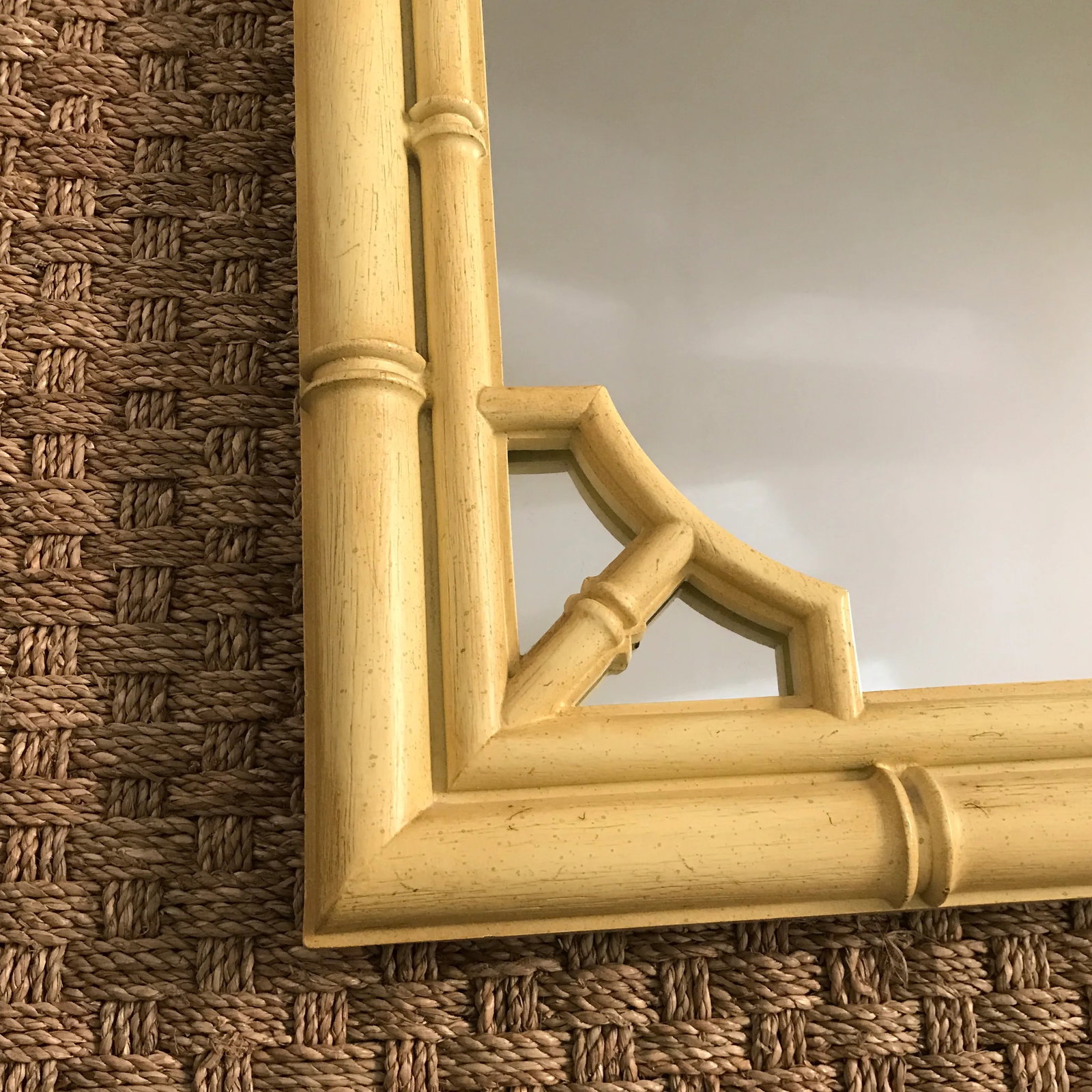 Chinoiserie Faux Bamboo Hollywood Regency Mirror Thomasville Allegro - 2
