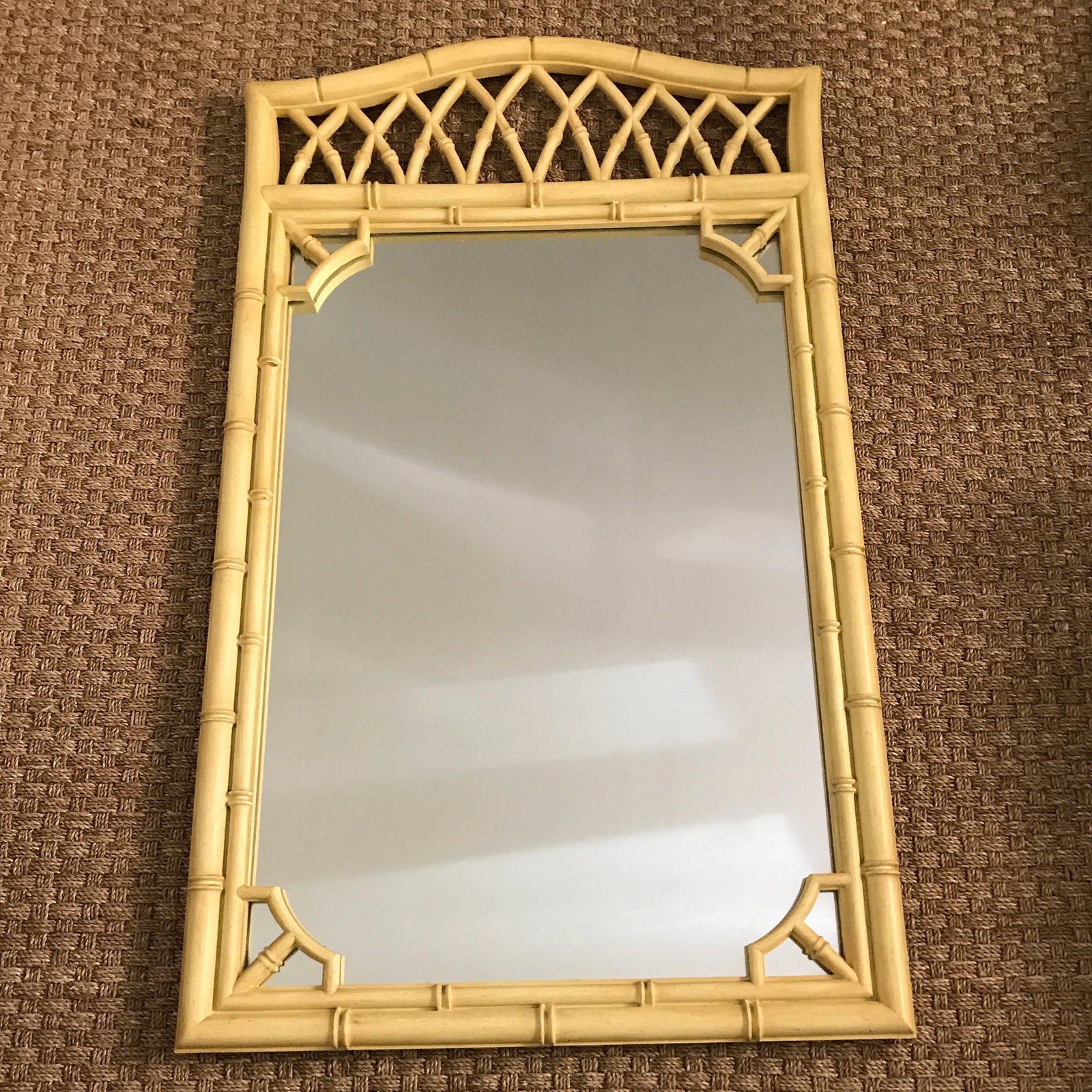 Chinoiserie Faux Bamboo Hollywood Regency Mirror Thomasville Allegro - 6