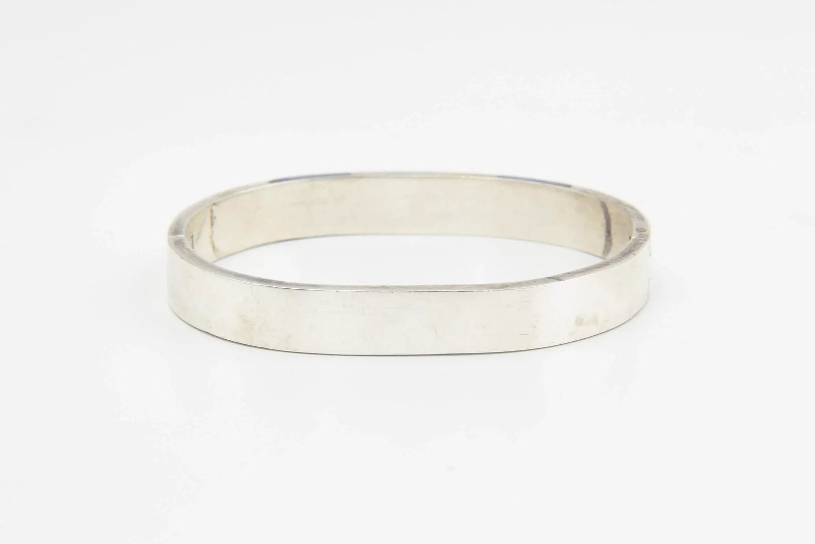 Late 20th Century Modernist Geometric Lapis Lazuli Sterling Silver Bangle Bracelet - 5