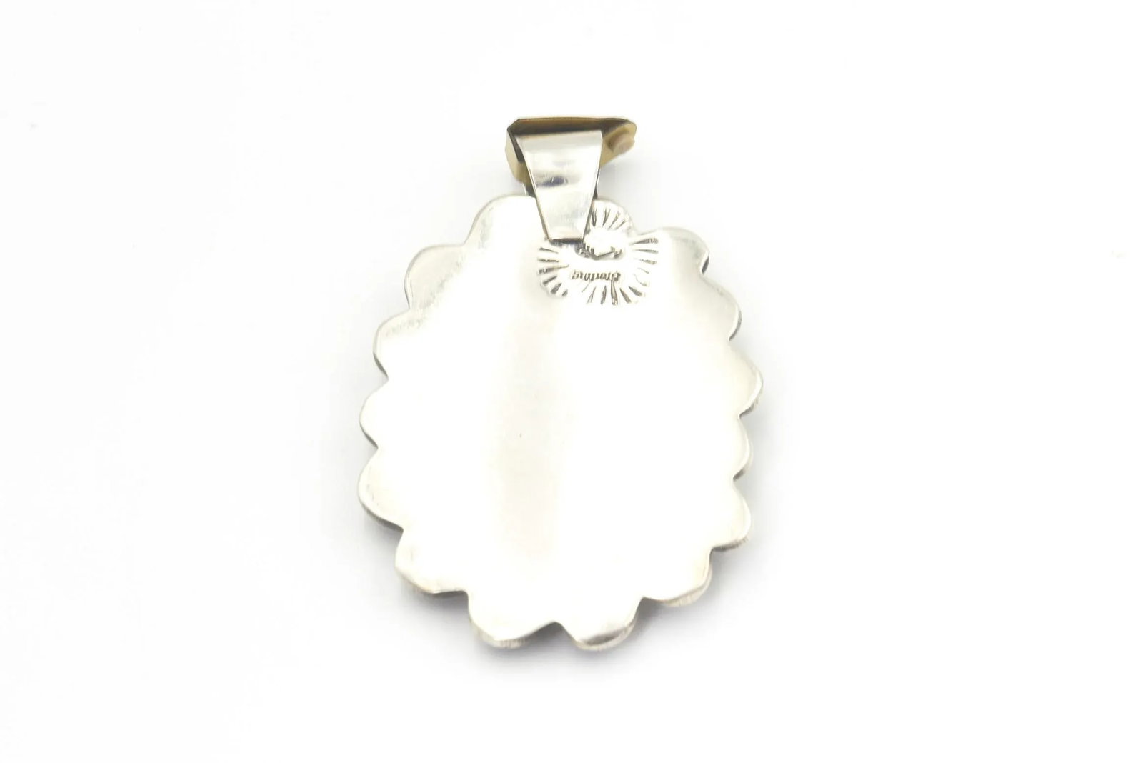 Southwest Navajo Style Sun or Flower Sugilite Sterling Silver Pendant by Kay Johnson - 4