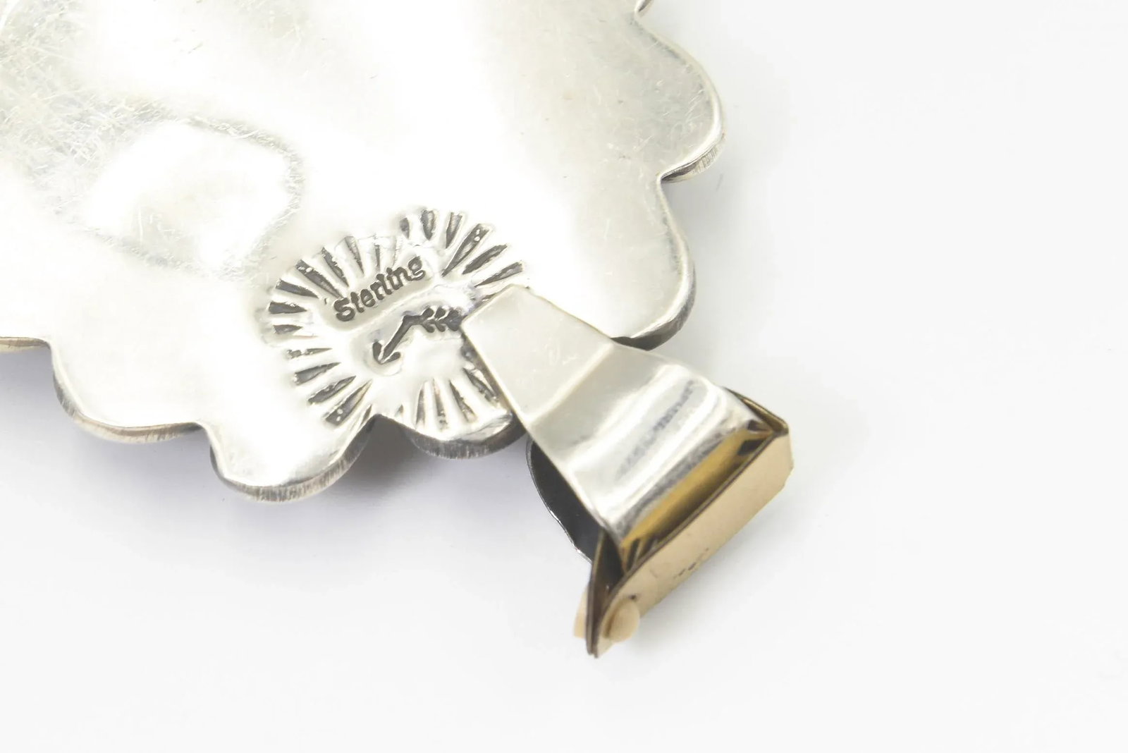 Southwest Navajo Style Sun or Flower Sugilite Sterling Silver Pendant by Kay Johnson - 8