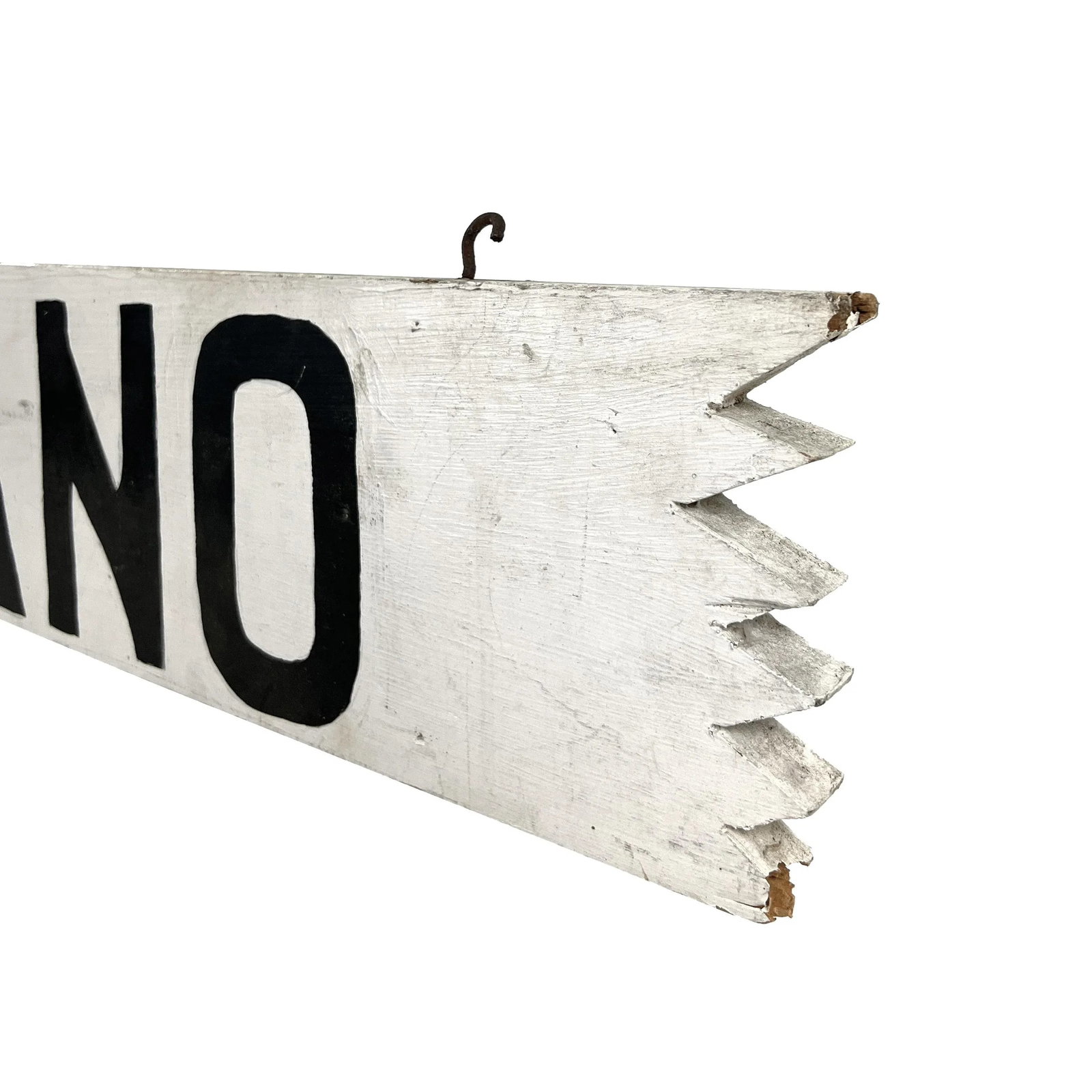 Vintage 1950s Painted White Wood "Cash for Your Piano" Advertising Sign - 4