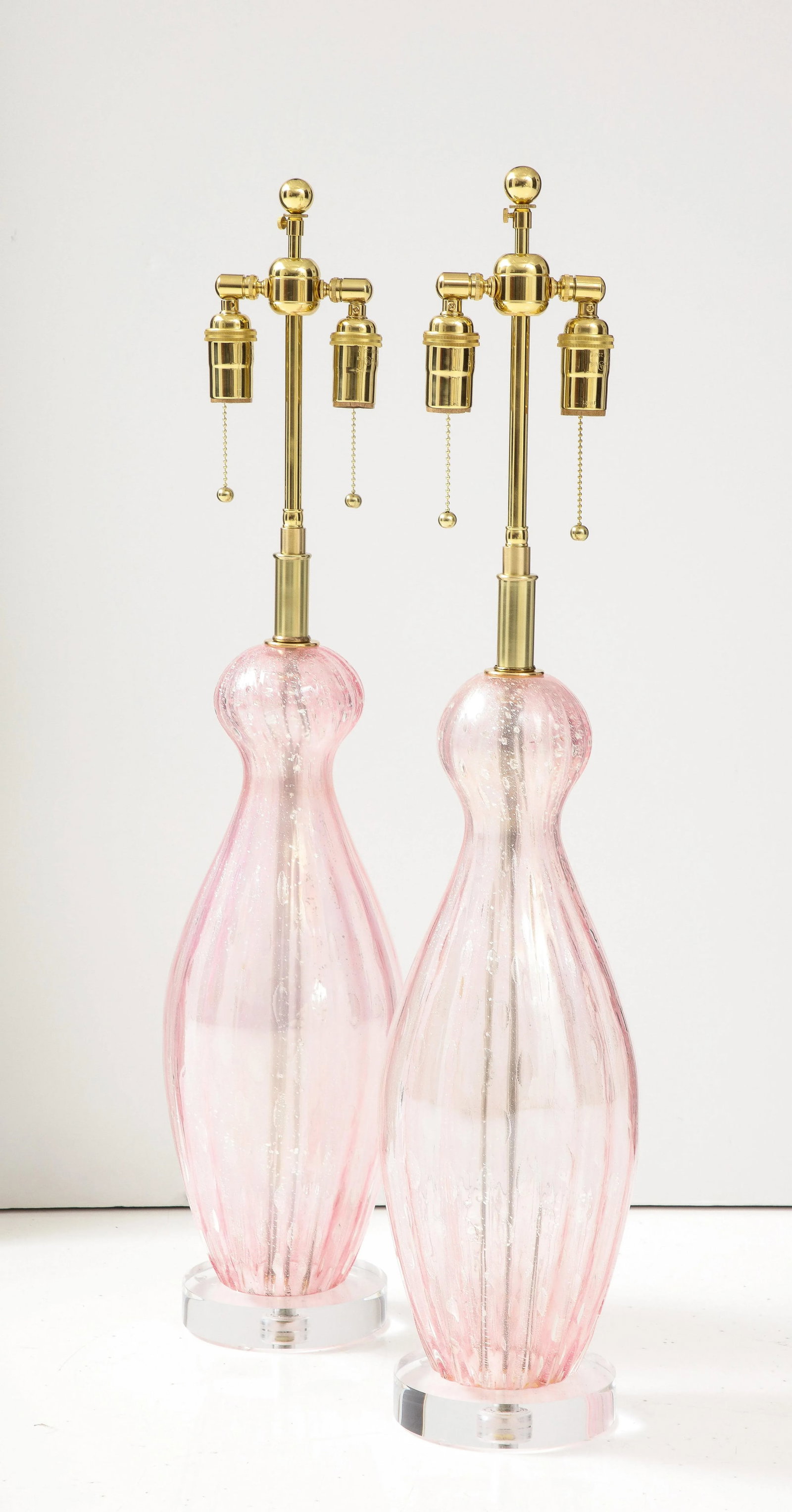 1960's Large Murano Glass Lamps - a Pair - 3