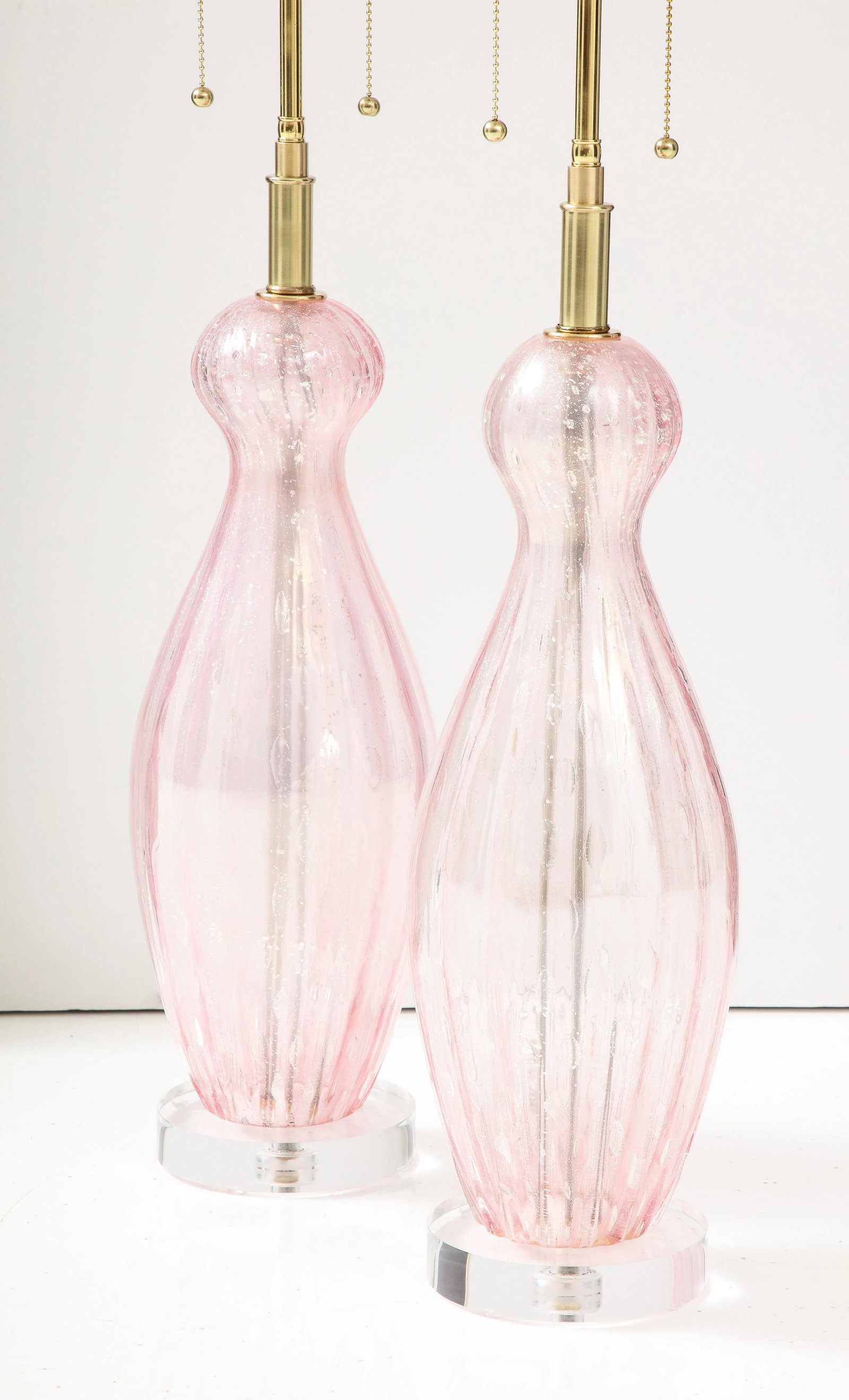 1960's Large Murano Glass Lamps - a Pair - 4