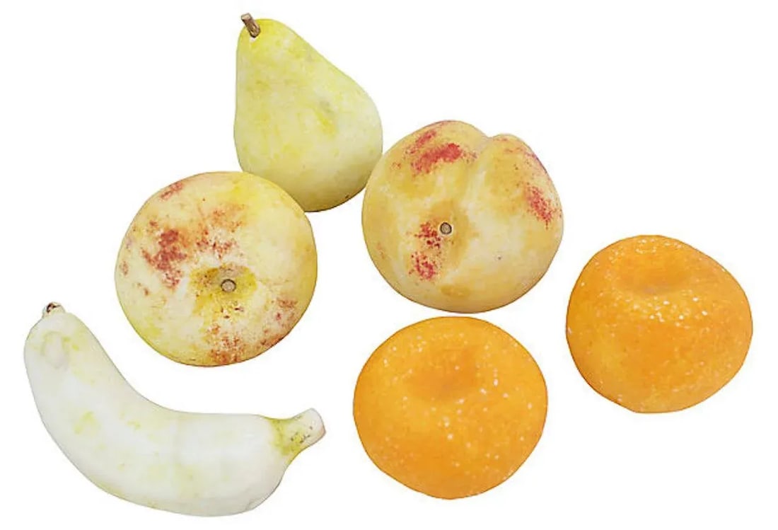 Vintage Italian Alabaster Fruit - a Set of 6 - 2