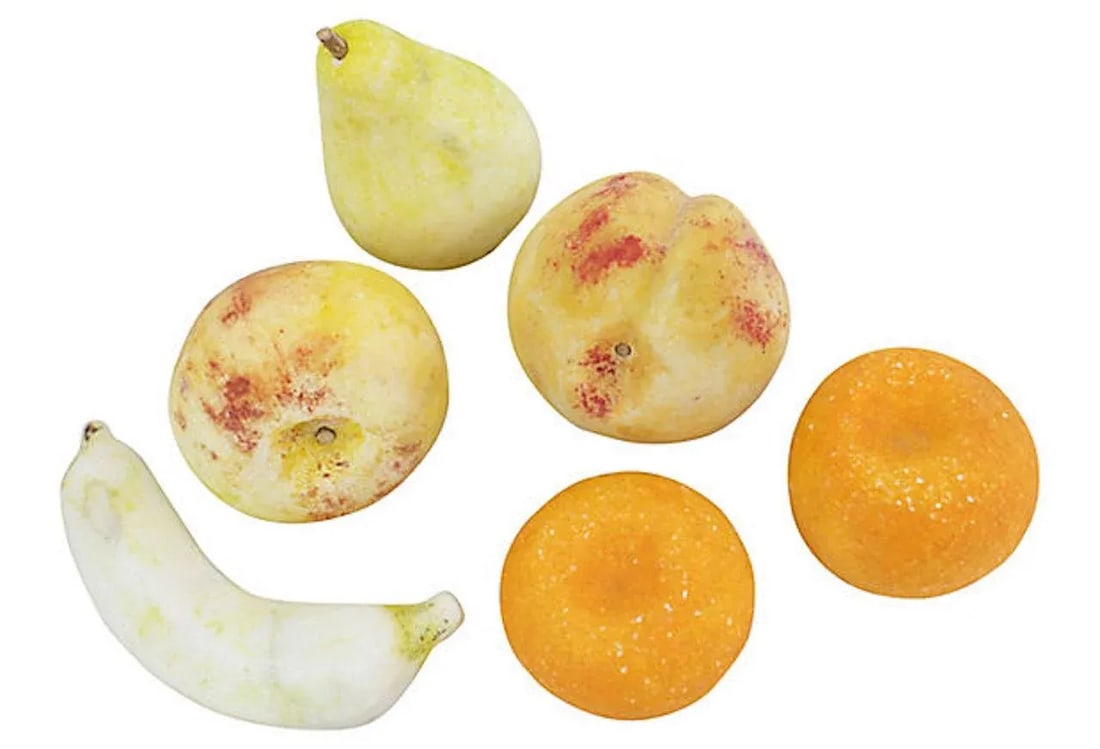 Vintage Italian Alabaster Fruit - a Set of 6 - 3