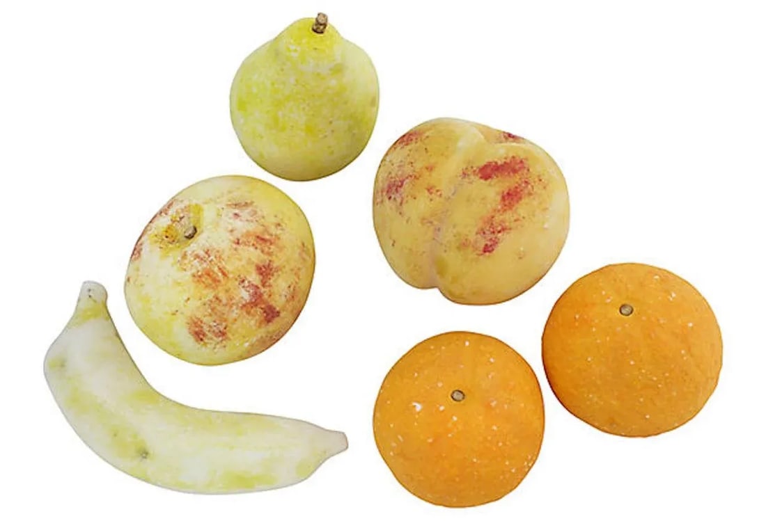 Vintage Italian Alabaster Fruit - a Set of 6 - 4