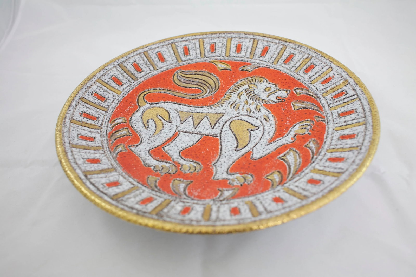 Mid-Century Italian Sgrafitto Lion Bowl - 2