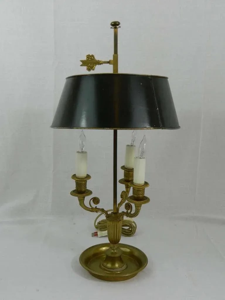 19th Century Louis XVI Style Three Light Gilt Bronze Bouillotte Lamp - 3