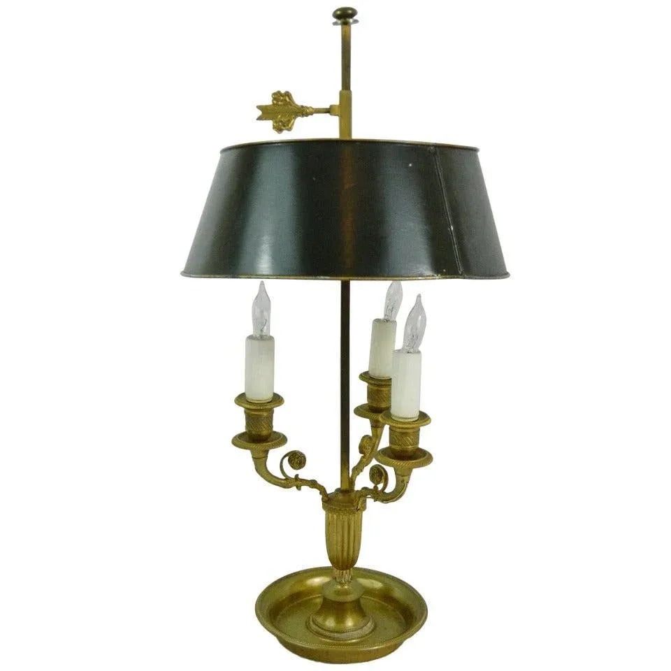 19th Century Louis XVI Style Three Light Gilt Bronze Bouillotte Lamp - 9