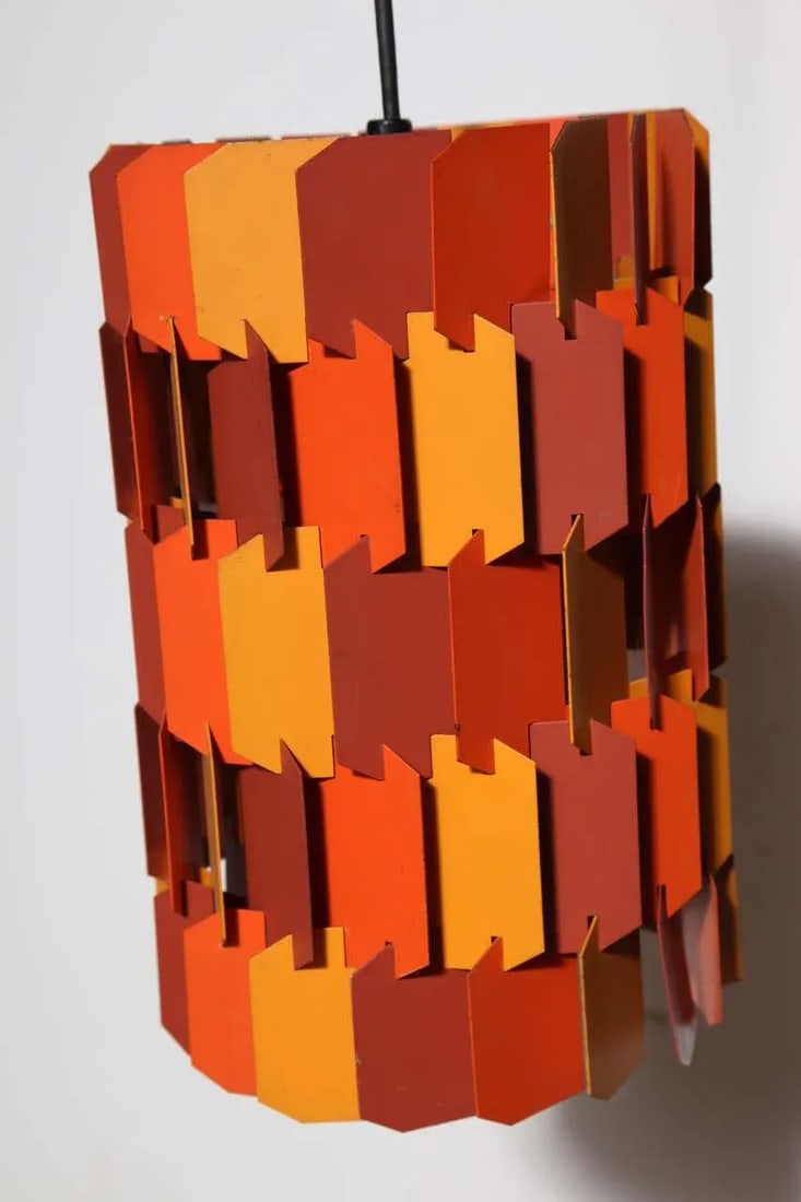 Louis Weisdorf for Lyfa Orange & Rose Facet Pop Hanging Pendants, 1970s - a Pair - 4
