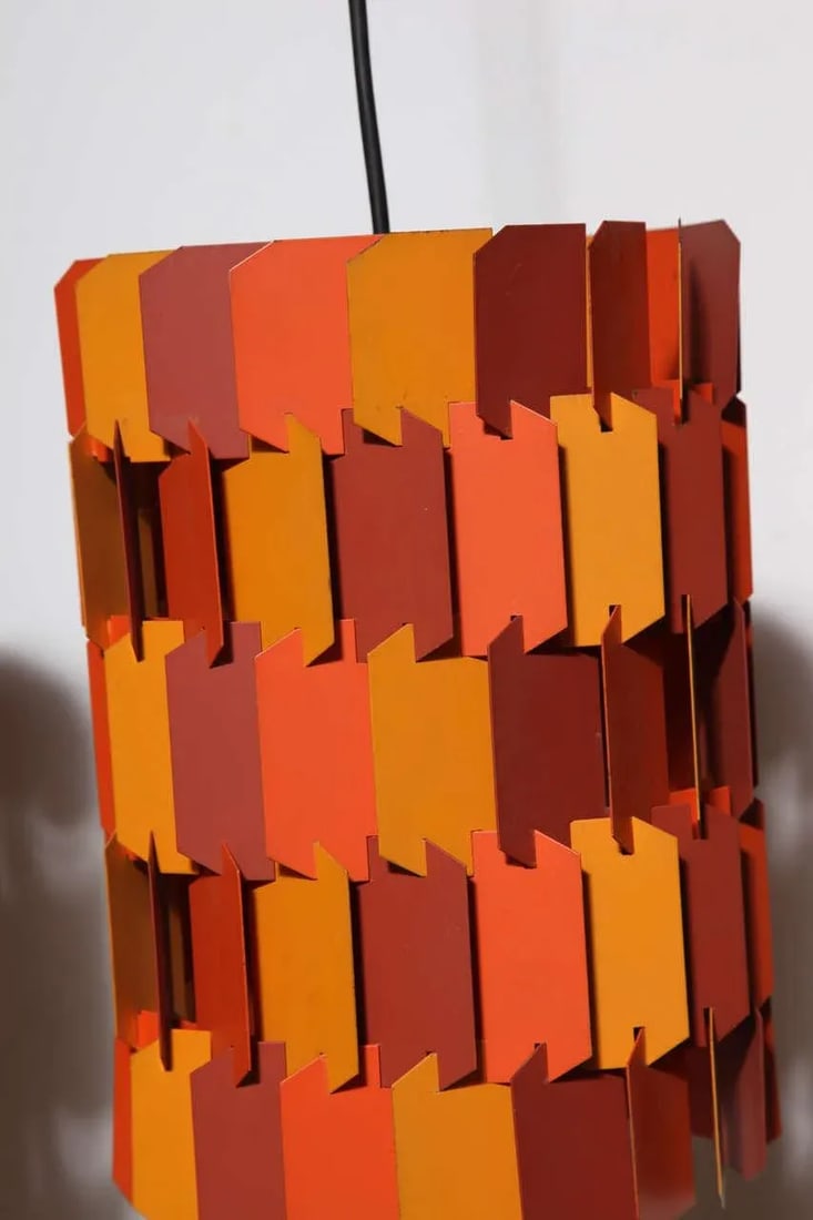 Louis Weisdorf for Lyfa Orange & Rose Facet Pop Hanging Pendants, 1970s - a Pair - 5