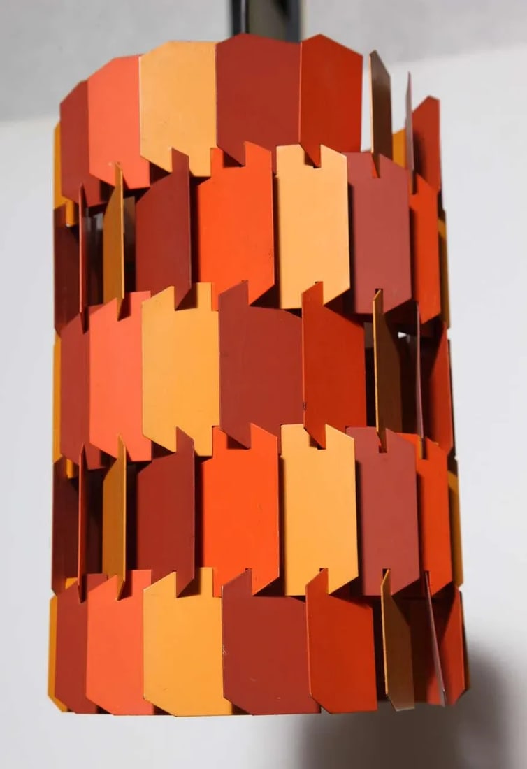 Louis Weisdorf for Lyfa Orange & Rose Facet Pop Hanging Pendants, 1970s - a Pair - 6