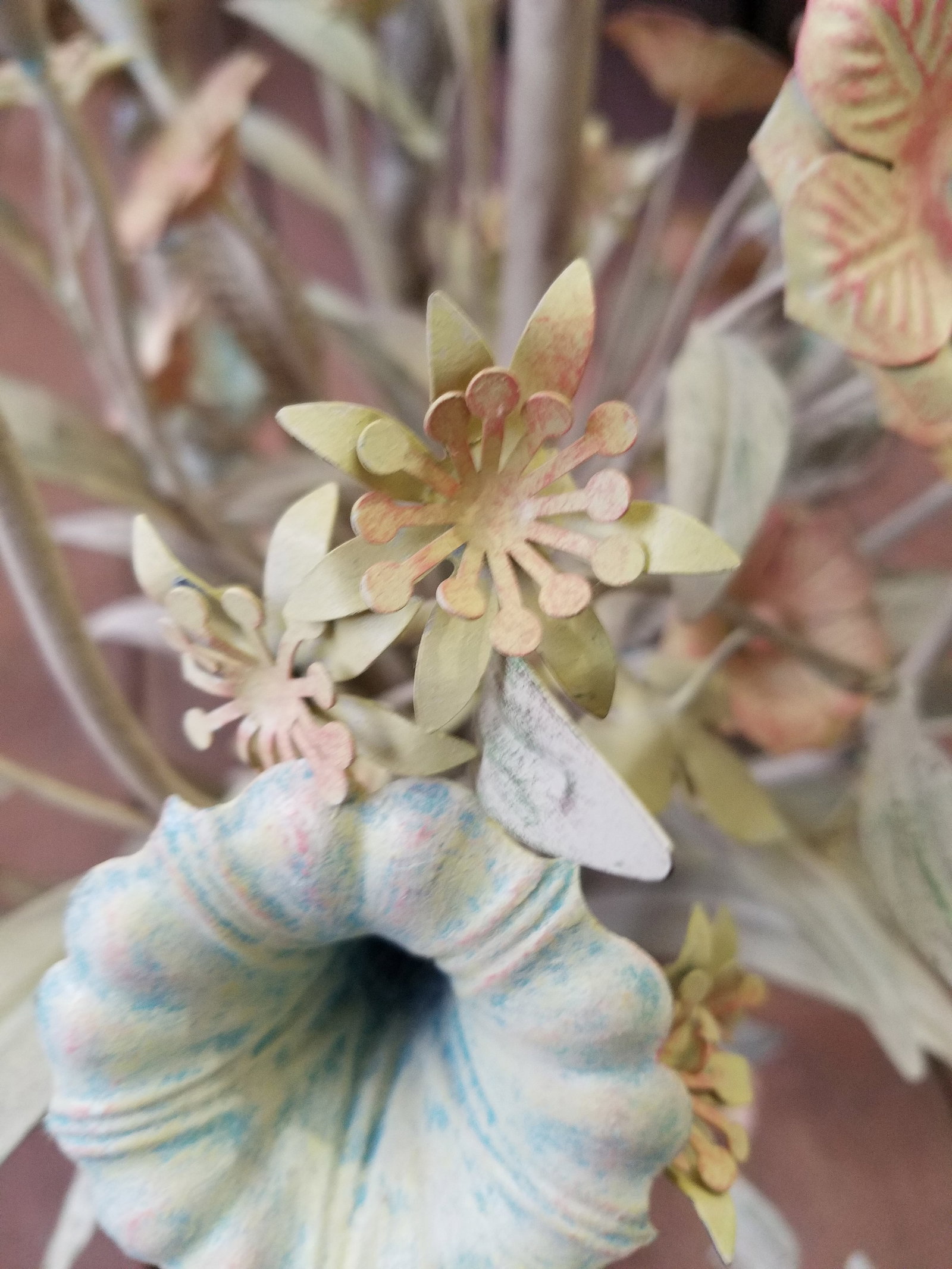 Large Early 21st Century Floral Tole Chandelier - 10