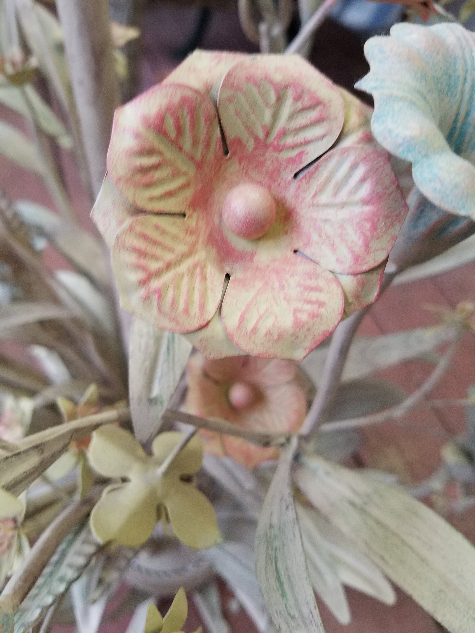 Large Early 21st Century Floral Tole Chandelier - 5