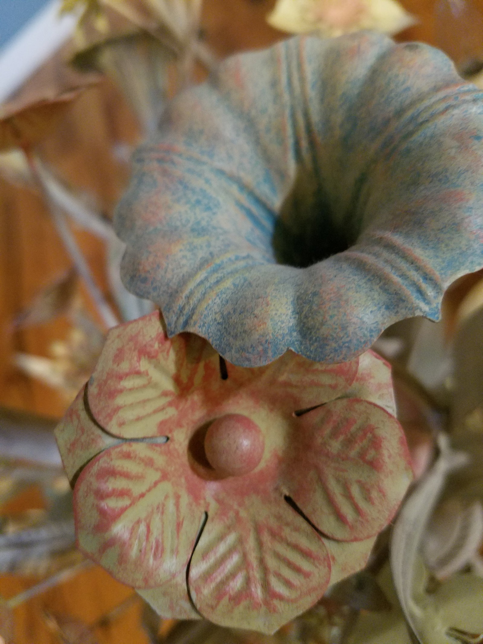 Large Early 21st Century Floral Tole Chandelier - 6
