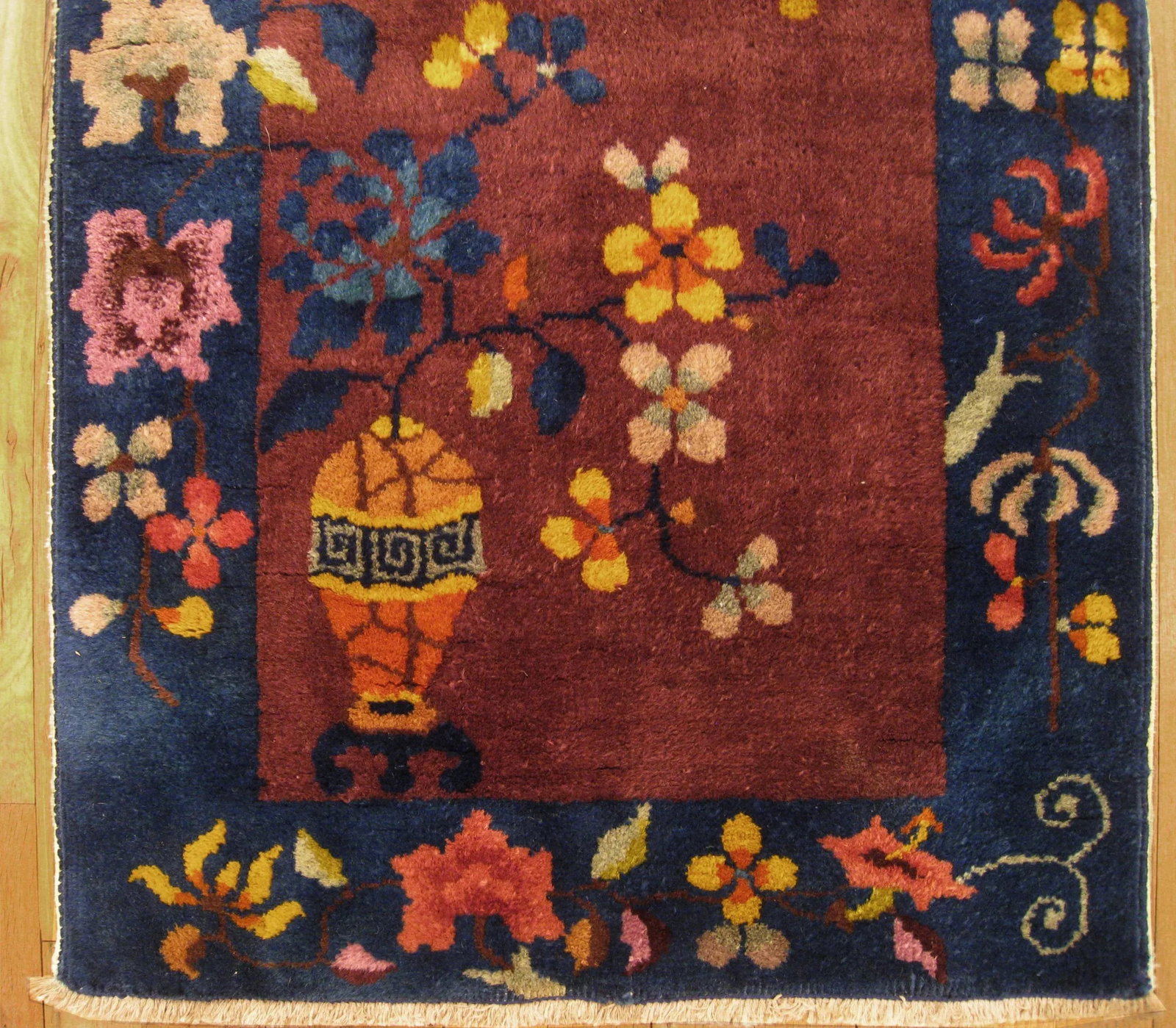 1920s Antique Chinese Art Deco Oriental Rug-2'0"x4'0" - 3