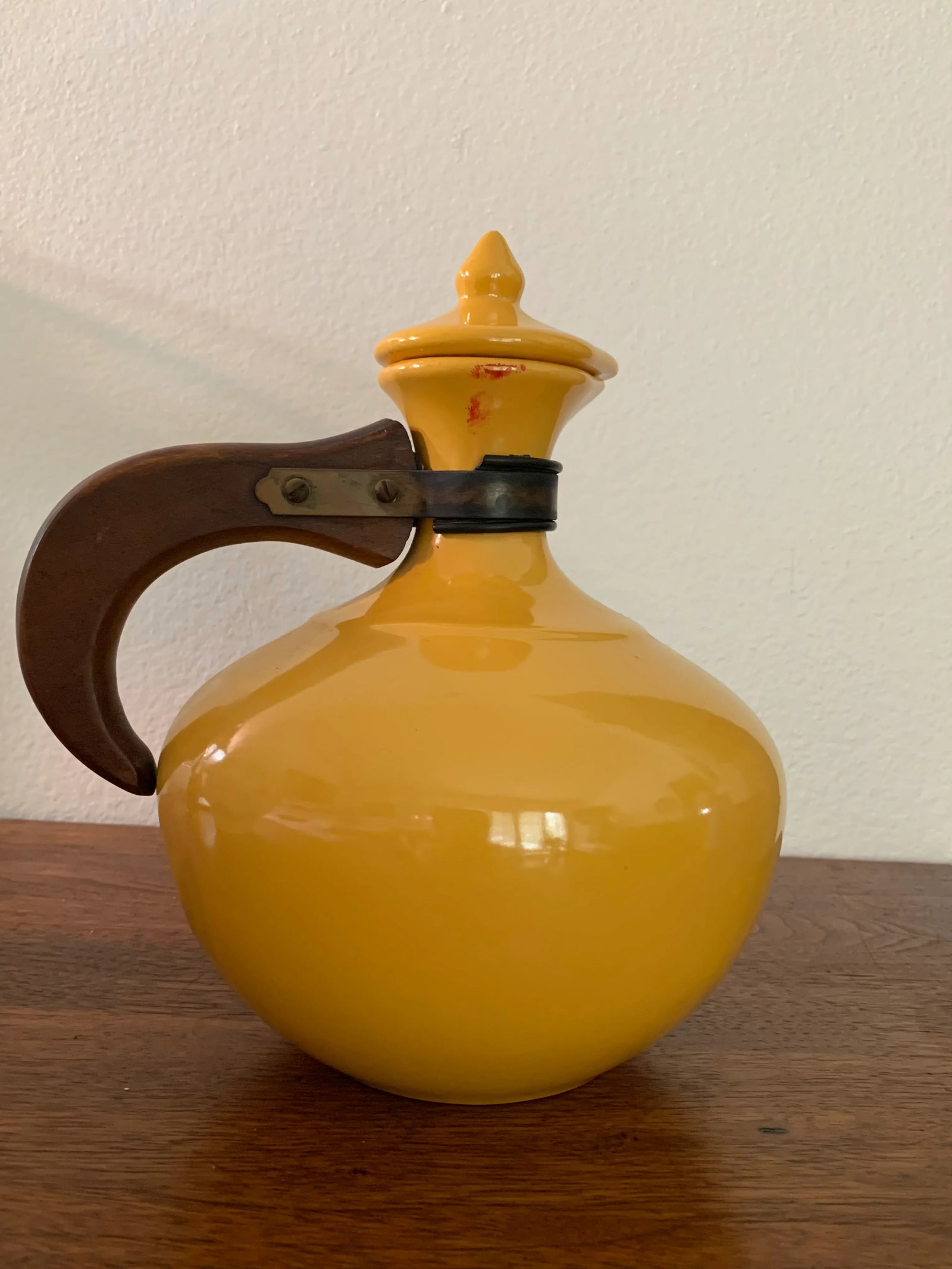 Vintage Bauer Pottery Yellow Coffee Carafe - 2
