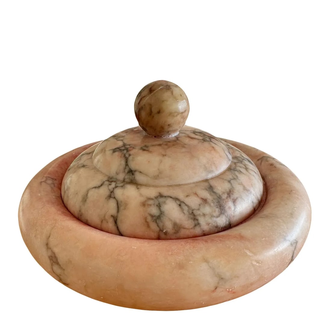 Italian Alabaster Round Box - 2