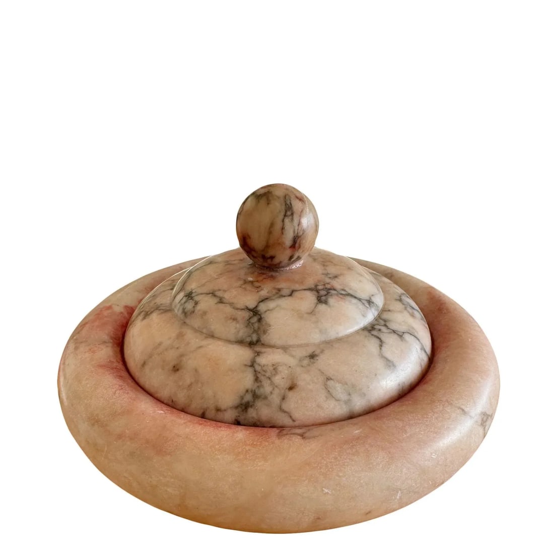Italian Alabaster Round Box - 6