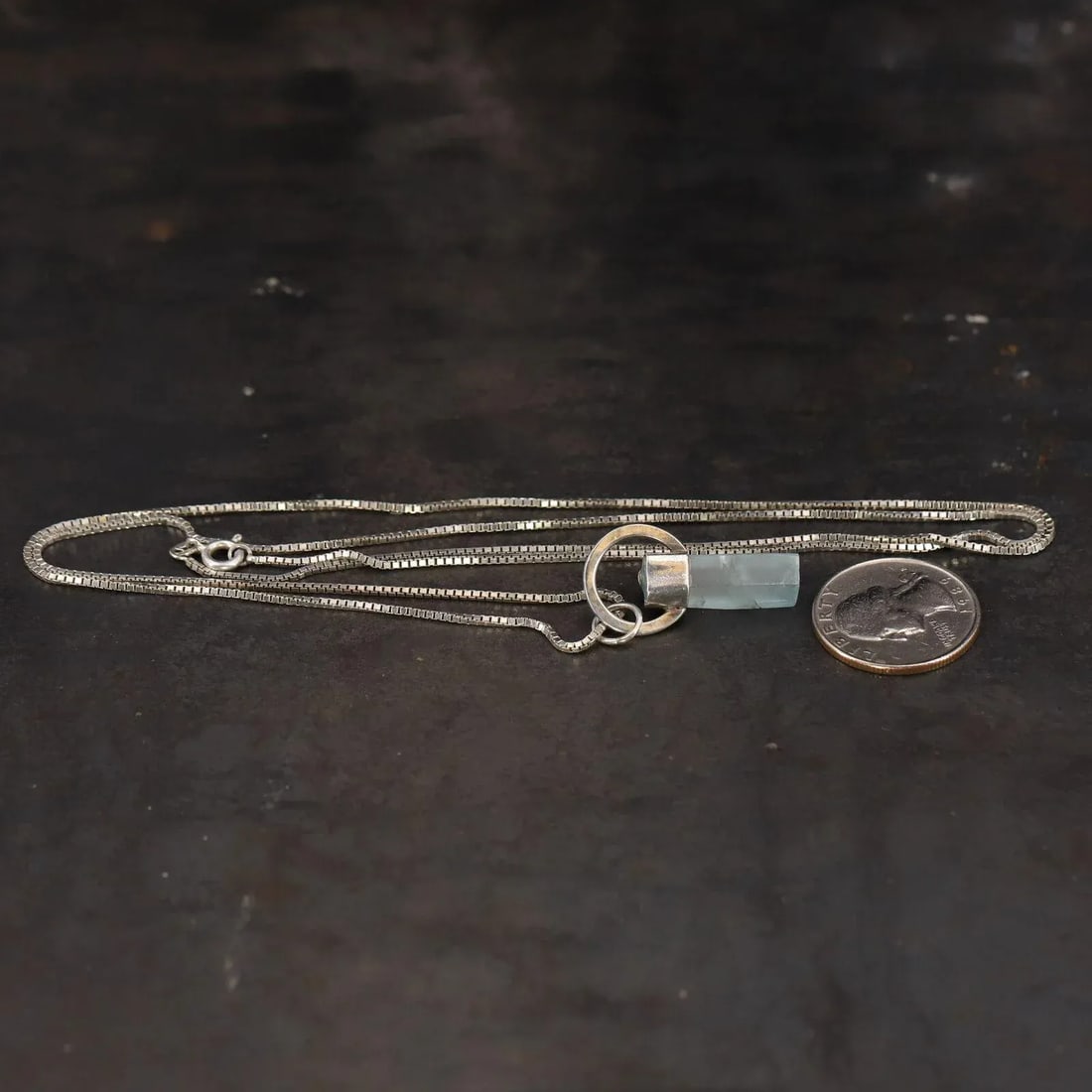Vintage Sterling Silver, Amethyst & Quartz Pendant Necklace - 3