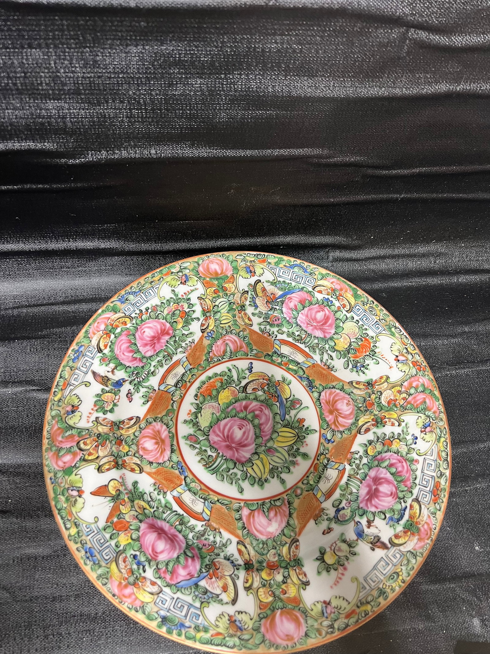 Early 20th Century Rose Medallion Dinner Plates- Set of 7 - 13