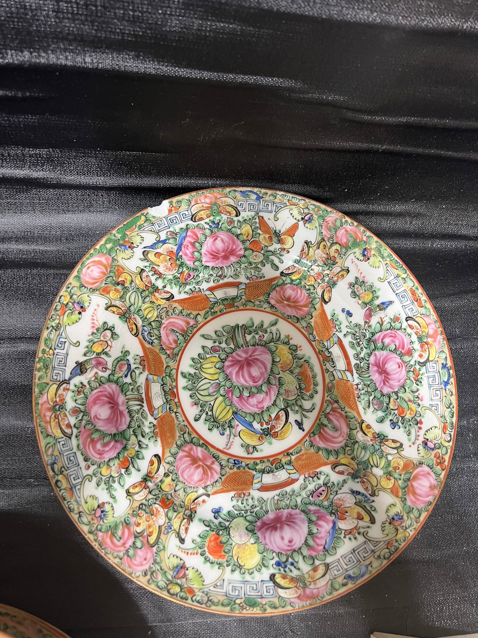 Early 20th Century Rose Medallion Dinner Plates- Set of 7 - 7