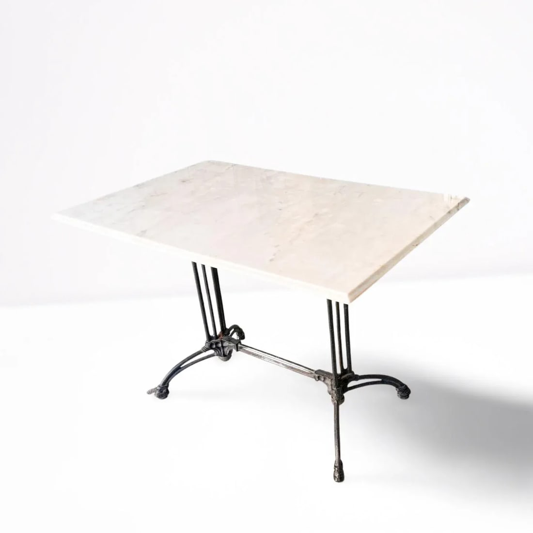 Antique French Bistro Table With Marble Top - 5