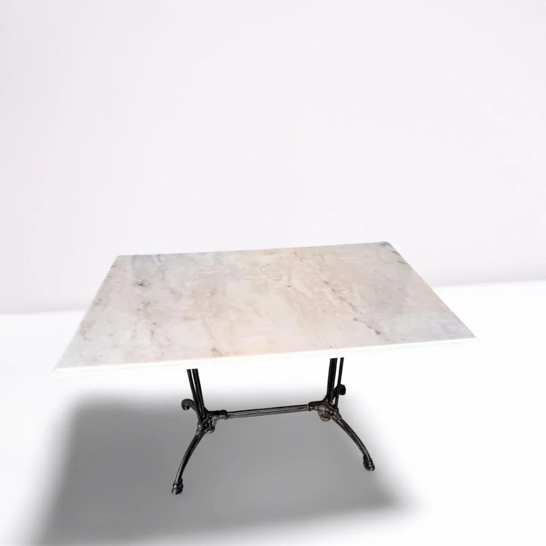 Antique French Bistro Table With Marble Top - 6