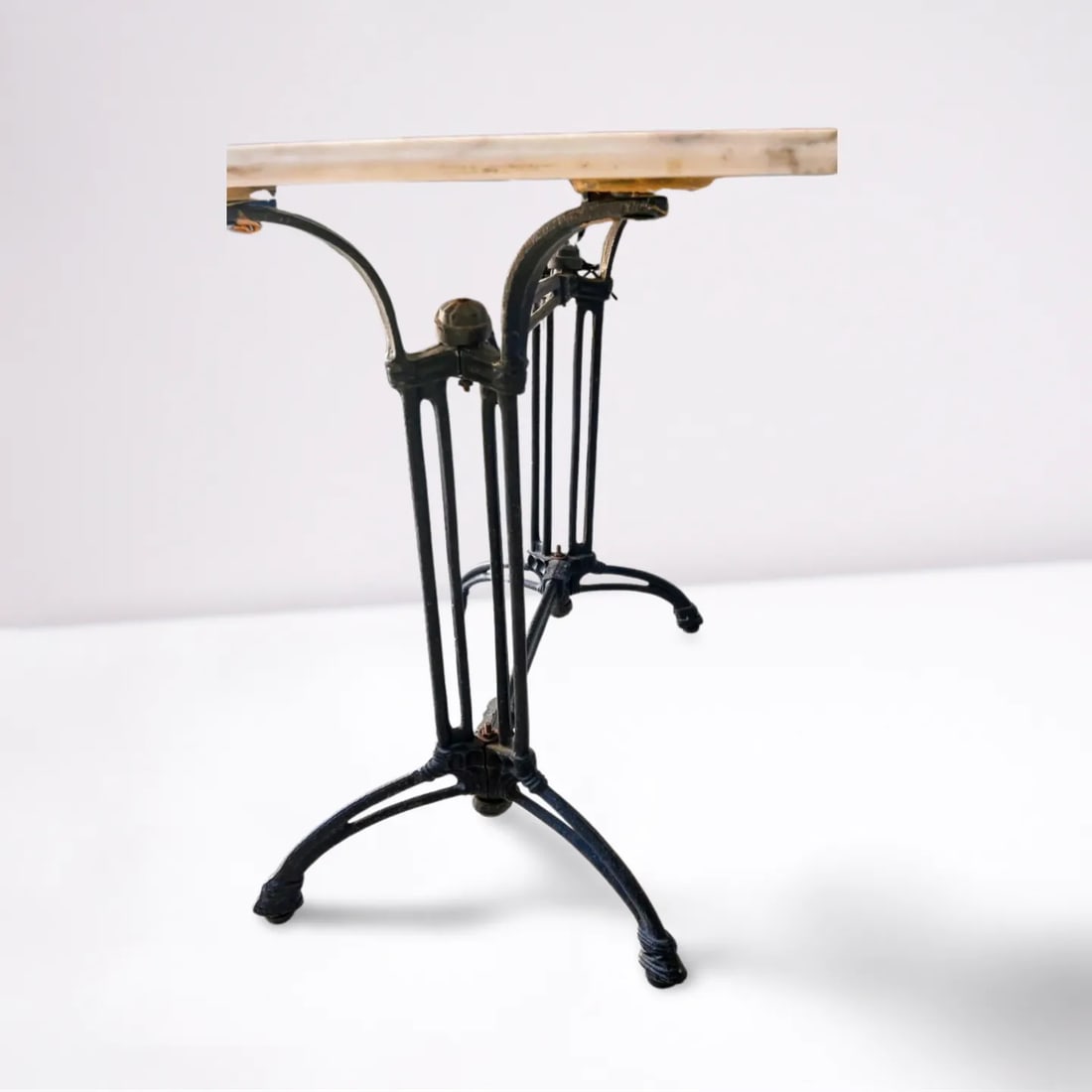 Antique French Bistro Table With Marble Top - 7