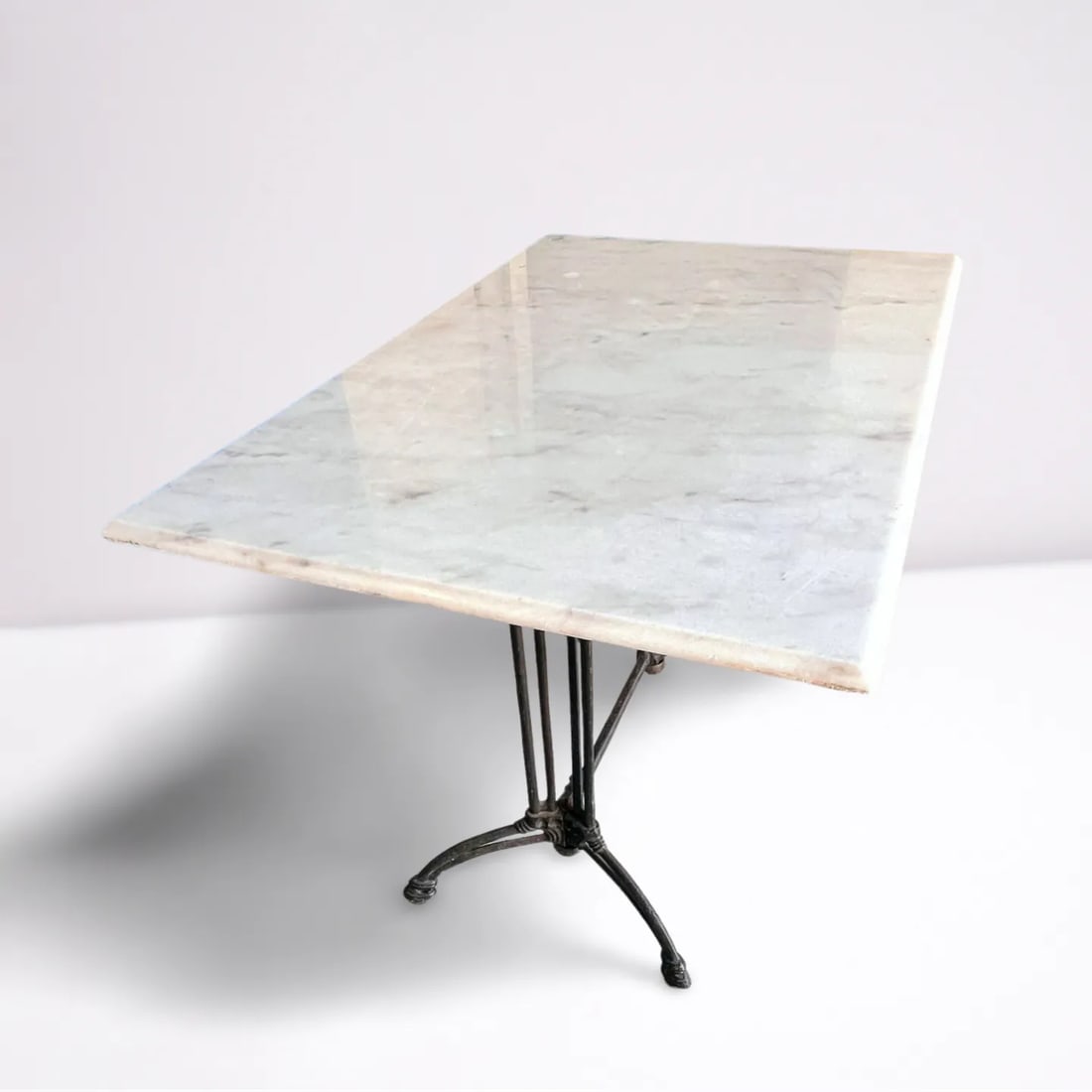 Antique French Bistro Table With Marble Top - 8